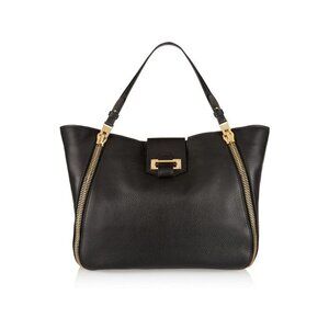 Tom Ford "Sedgwick" Tote in Black Pebbled Leather